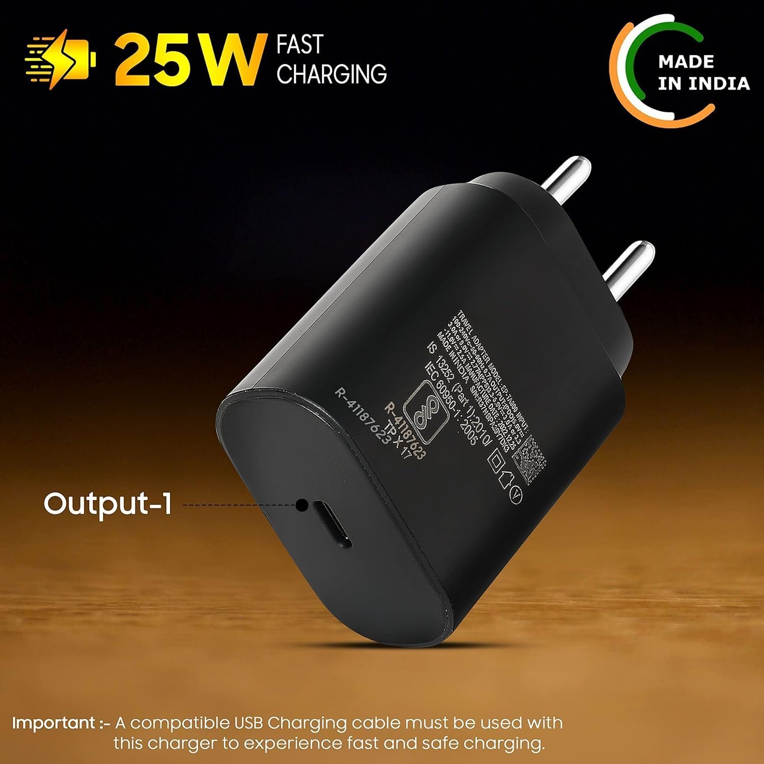 25W Samsung Charger Type C Adapter with PD 3.0 BIS Certified, Charger for Samsung Galaxy M14 5G, M33 5G, M31, M53 5G, M51, Galaxy Z Fold, Flip, F23
