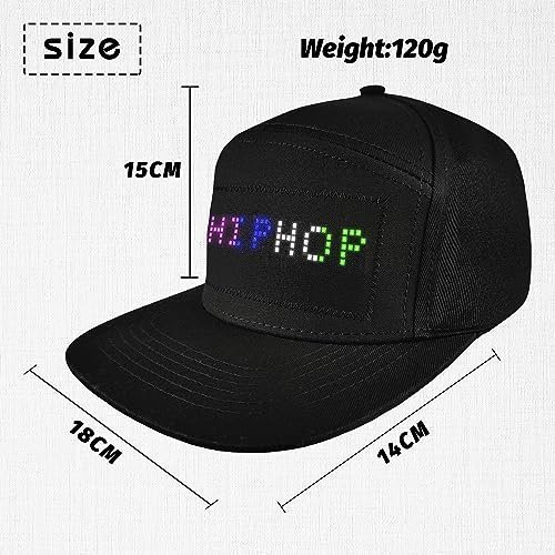 UGSTORE Bluetooth Led Message Hat LED Smart Cap Animated Display for Party Christmas Halloween