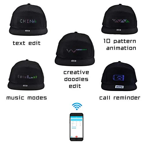 UGSTORE Bluetooth Led Message Hat LED Smart Cap Animated Display for Party Christmas Halloween - Image 3