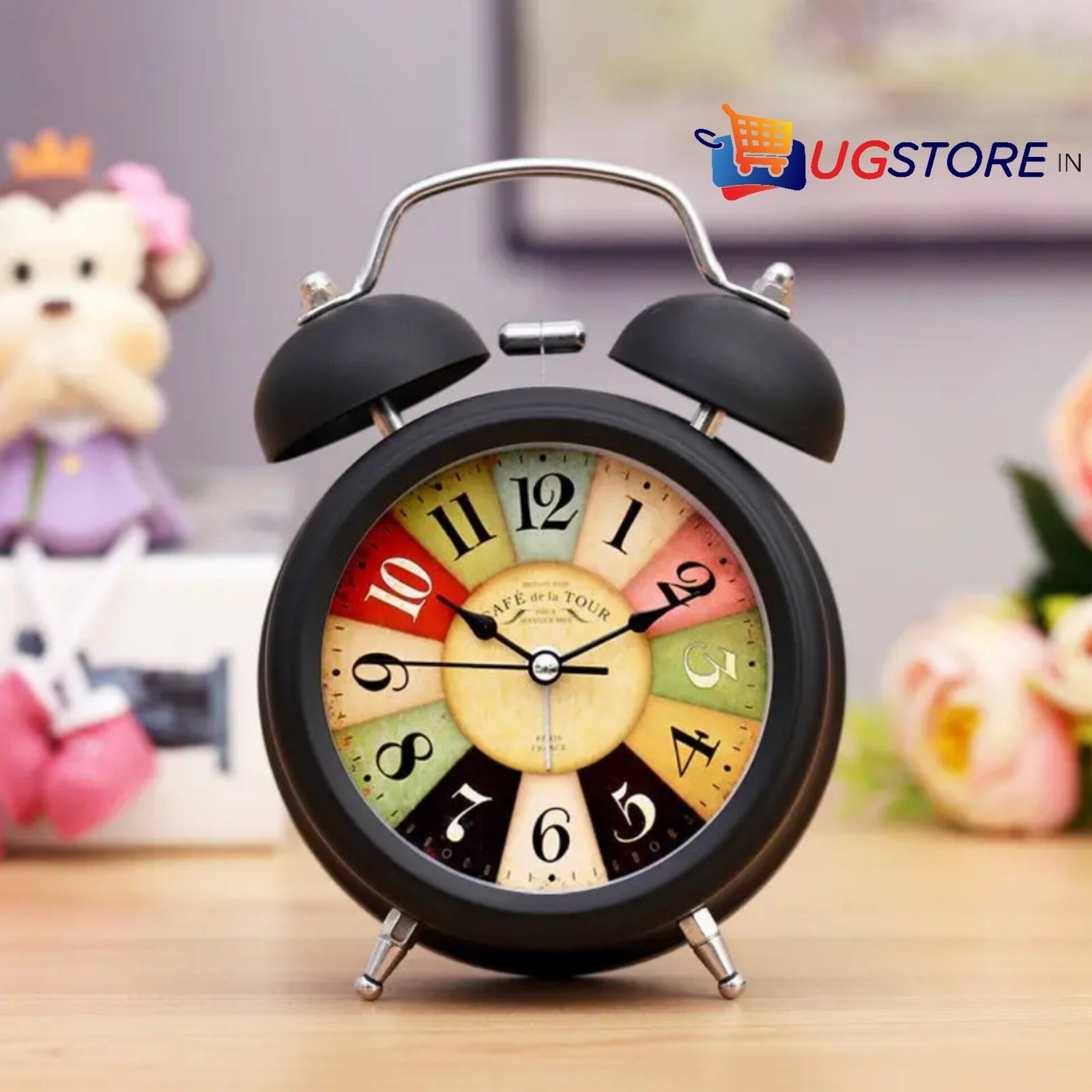 UGSTORE Super Loud Alarm Clock for desk bedroom - 1 battery free