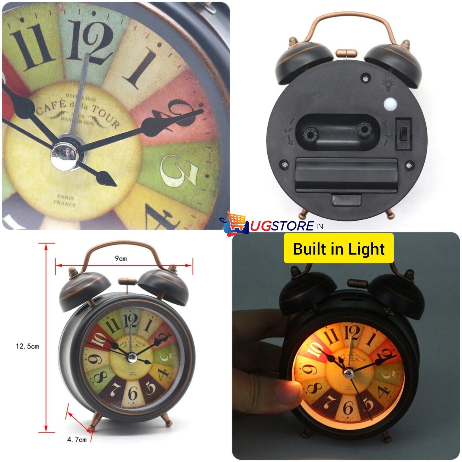 UGSTORE Super Loud Alarm Clock for desk bedroom - 1 battery free - Image 3