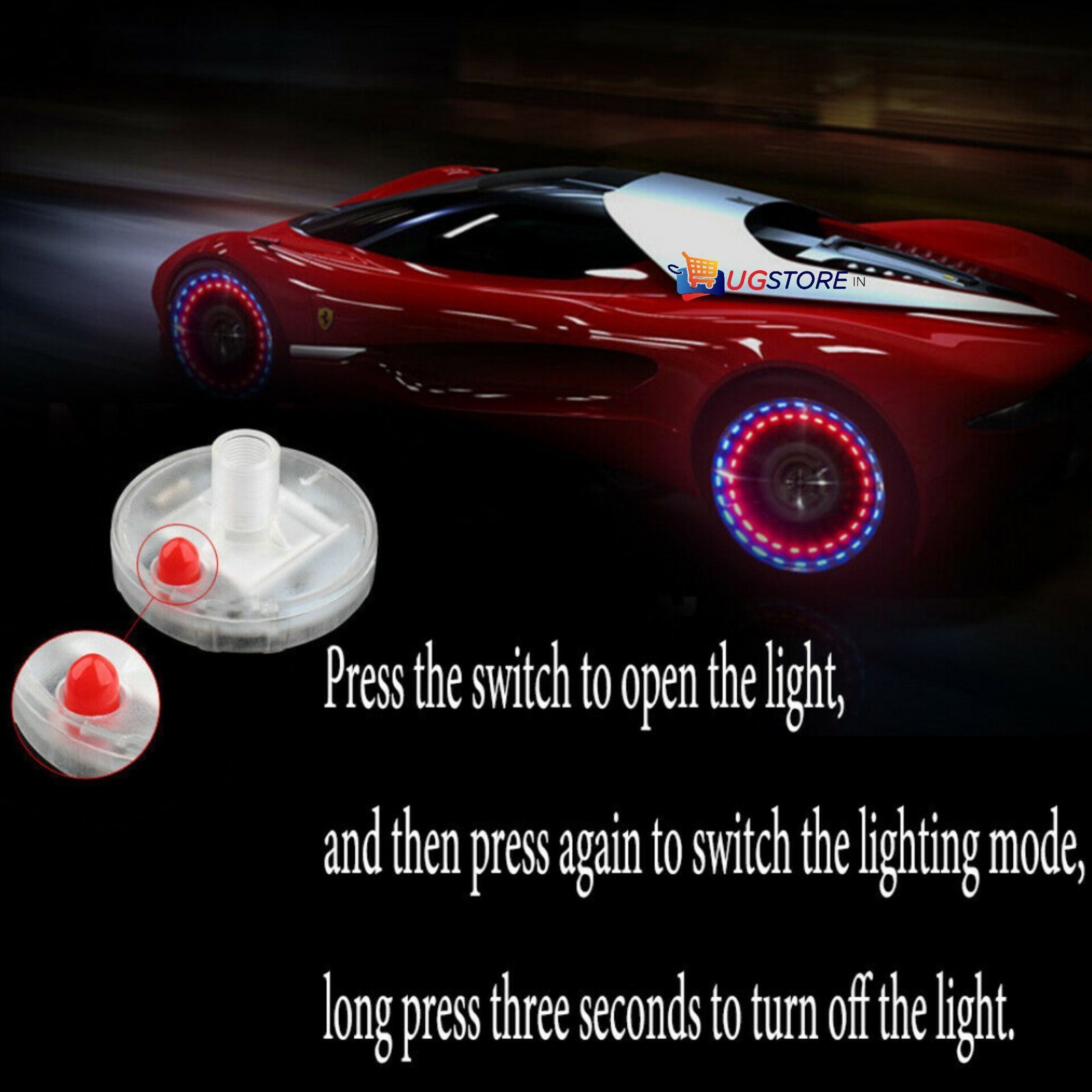 UGSTORE Cycle, Car Bike tyre rim valve light solar charge- pack of 1 - Image 5