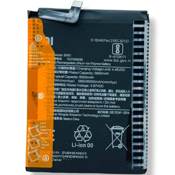 Original Battery for Poco X3 BN61 6000mAh- 6months warranty