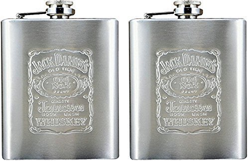 UGSTORE Stainless Steel Hip Flask 7 Oz, Design Engraved - Alcoholic Beverage Holder (2 Pieces) (Material: Stainless Steel, Capacity: 7Oz / 207 ml)