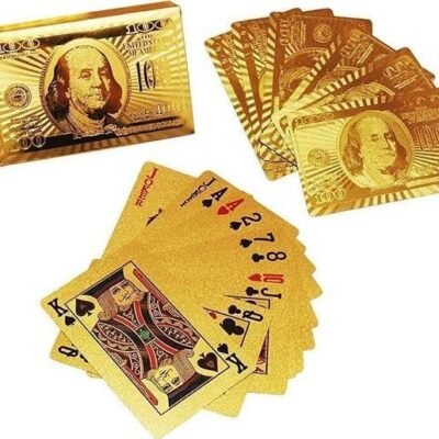 UGSTORE 24 K Gold Plated Poker Playing Cards (Golden) - Set of 1