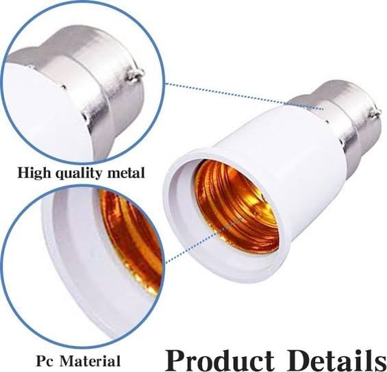 Ugstore Pack Of 2 B22 To E27 Screw Base Socket Ceramic Lamp Holder Light Bulb Adapter - Image 2