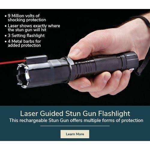 UGSTORE Current Torch Shock torch Flashlight With Shock Feature Current Rechargable Torch for Safety with built in laser light - Image 5