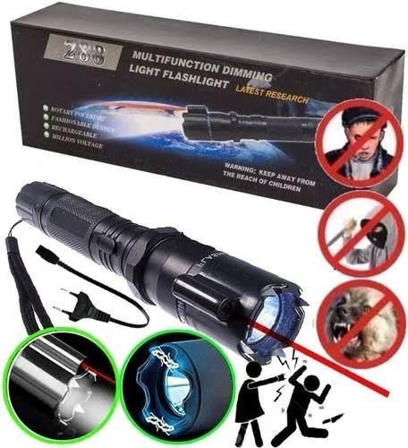 UGSTORE Current Torch Shock torch Flashlight With Shock Feature Current Rechargable Torch for Safety with built in laser light
