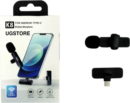 UGSTORE K8 Wireless Bluetooth Microphone for Youtubers, Reels, Vlogs - Type C Phones Android Phones and iPhones
