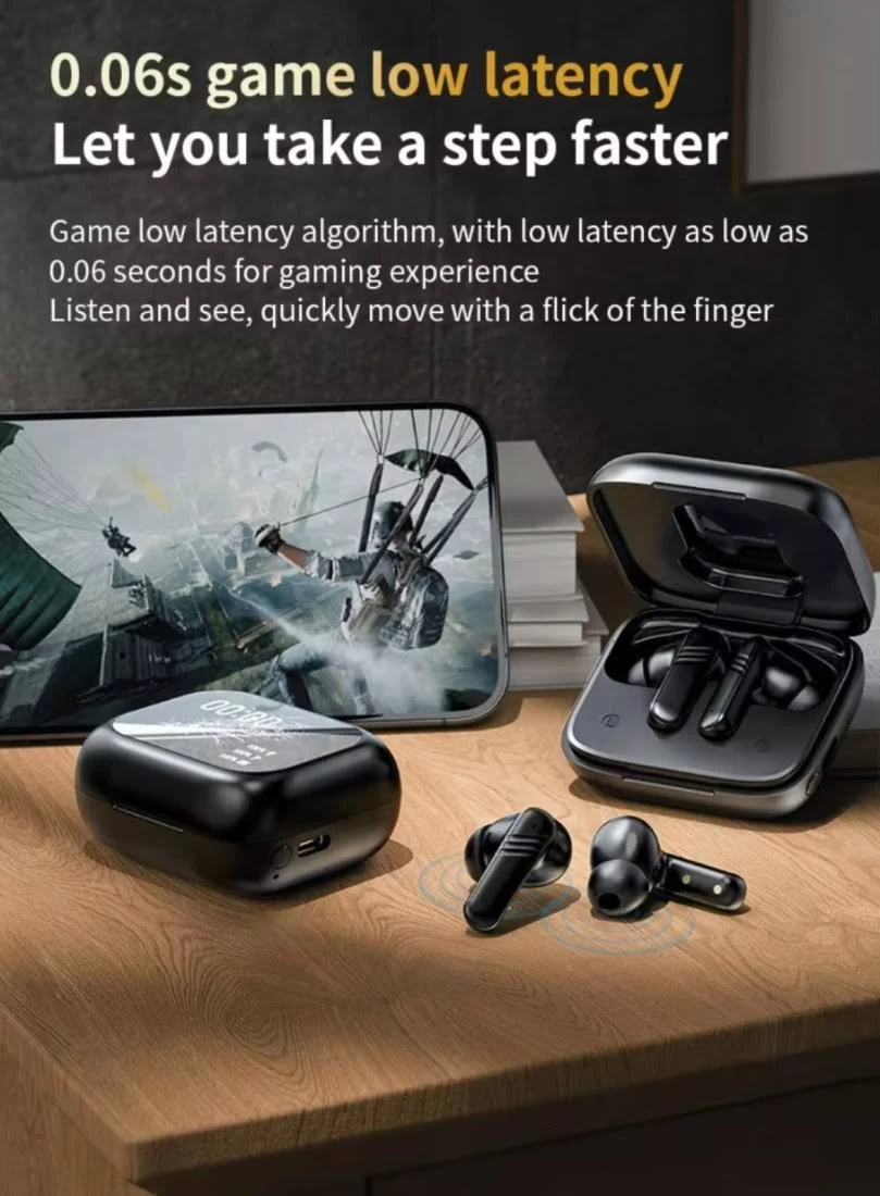 ध्वNi (Dhwani) GEN PODS ANC+ENC Earbuds TWS with Built-in MIC, Touch Display, 60 hrs of Play Bluetooth Headset (True Wireless) - Image 5
